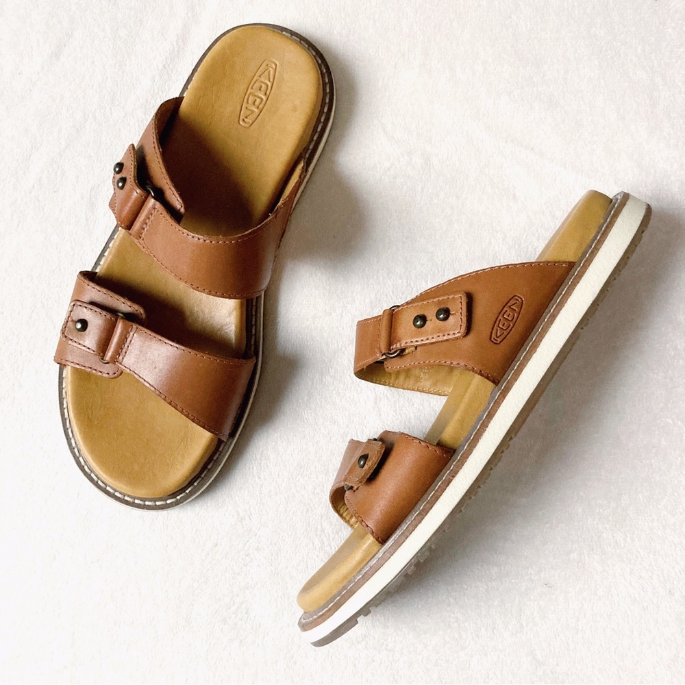 KEEN Lana Leather Slide Sandal NWOT Granola Girl Hiking Walking Outdoorsy Vibes